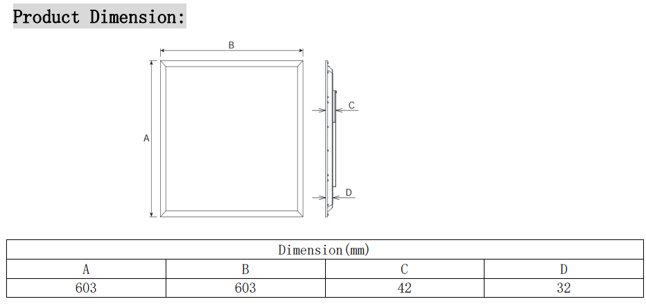 Panel Light 2'x2' Backlit Fixture (6500K) 4 PANELS